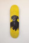 Please mr. Human, Stop, 2020, oil on skate deck, 80 x 21 cm (private collection)