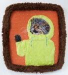 Monday Manul, 2022, hand embroidery / thread painting, 33 x 30 cm (private collection)