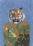 TigerBoy_86 (Self portrait as a Tiger 2), 2022, hand embroidery / thread painting, 21 x 15 cm