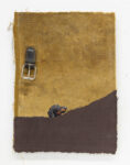 The Half-Drowned Dog (After Francisco Goya, The Dog, 1819–1823), 2022, hand embroidery / thread painting, applique 35 x 26 cm